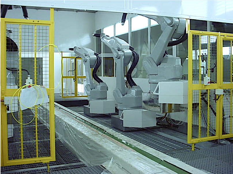 robots in paint booth